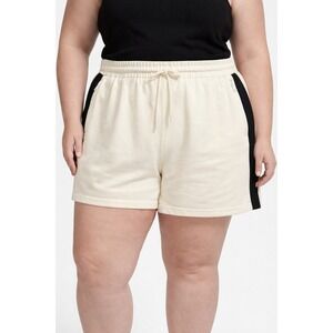 WARDROBE NYC Shorts Cream Black Side Stripe Drawstring Waist XL